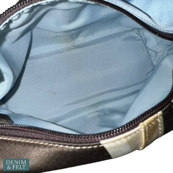 Coach Retro Soho Mini Hobo Bag Satin Brown Multicolor Logo Print Shoulder Purse - Picture 9 of 9